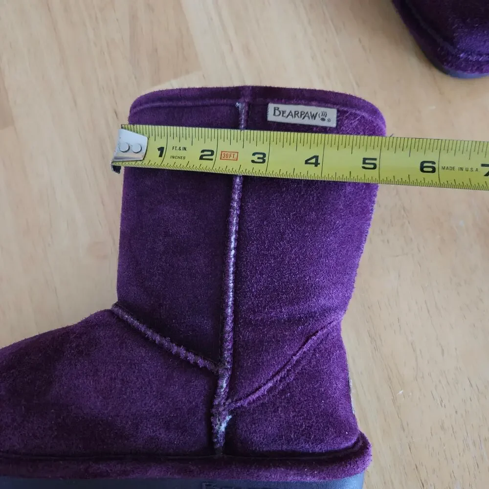 Bearpaw Emma Youth Short Boots Plum sz 3M EUC